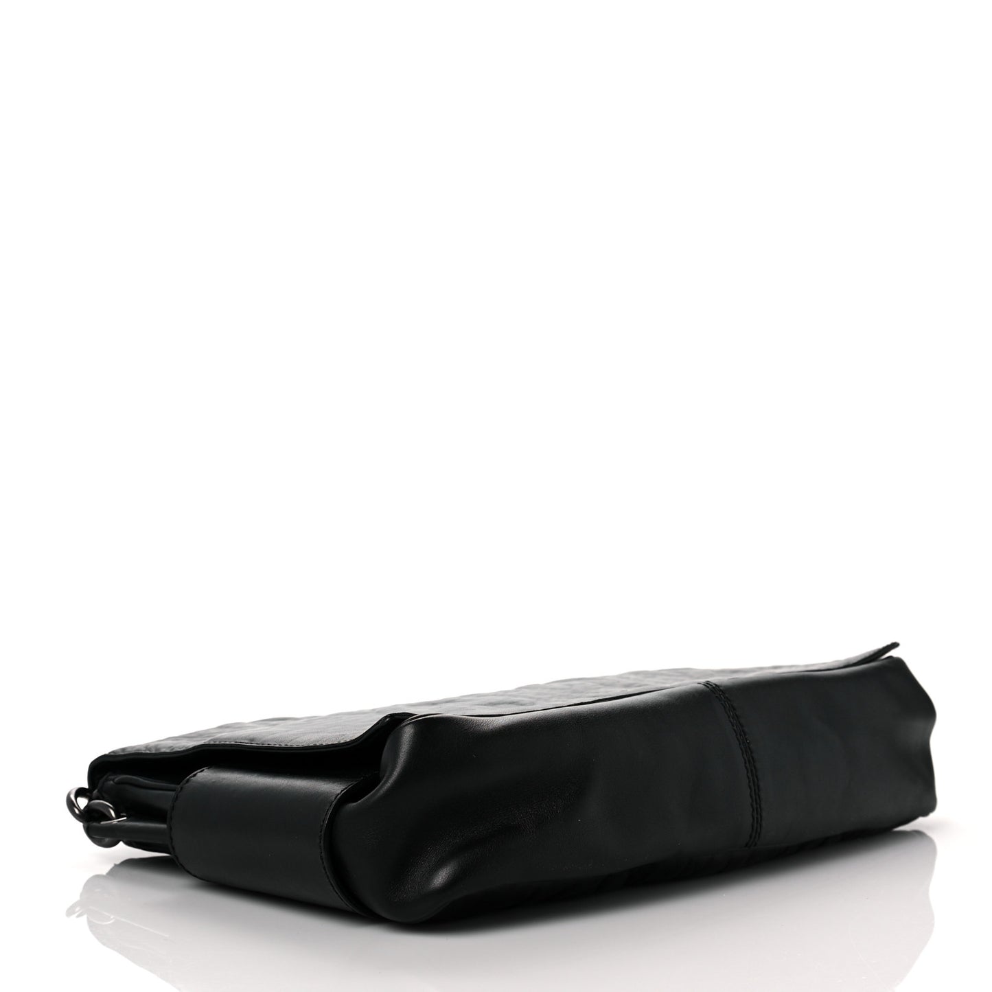 Calfskin Cable Embossed Eve Shoulder Bag Black