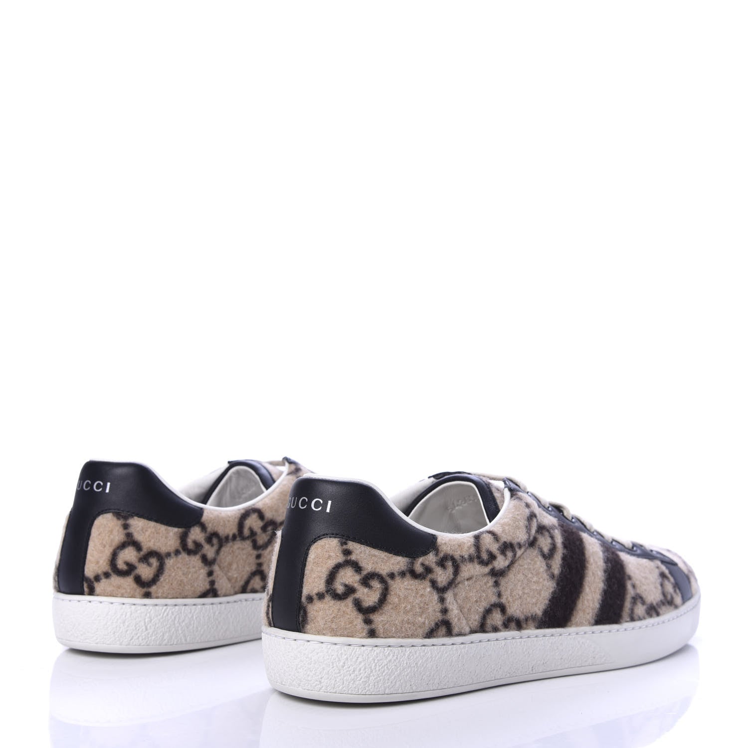Gucci Covered Wool Big GG Monogram Mens Sneakers 11 Beige Black 4 of 10