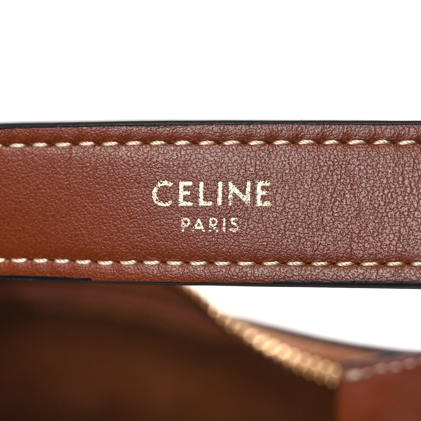 Smooth Calfskin Medium Strap Ava Triomphe Shoulder Bag Tan