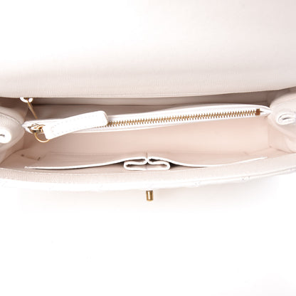 Chanel Caviar Lizard Quilted Small Coco Handle Flap White Beige 5 of 10