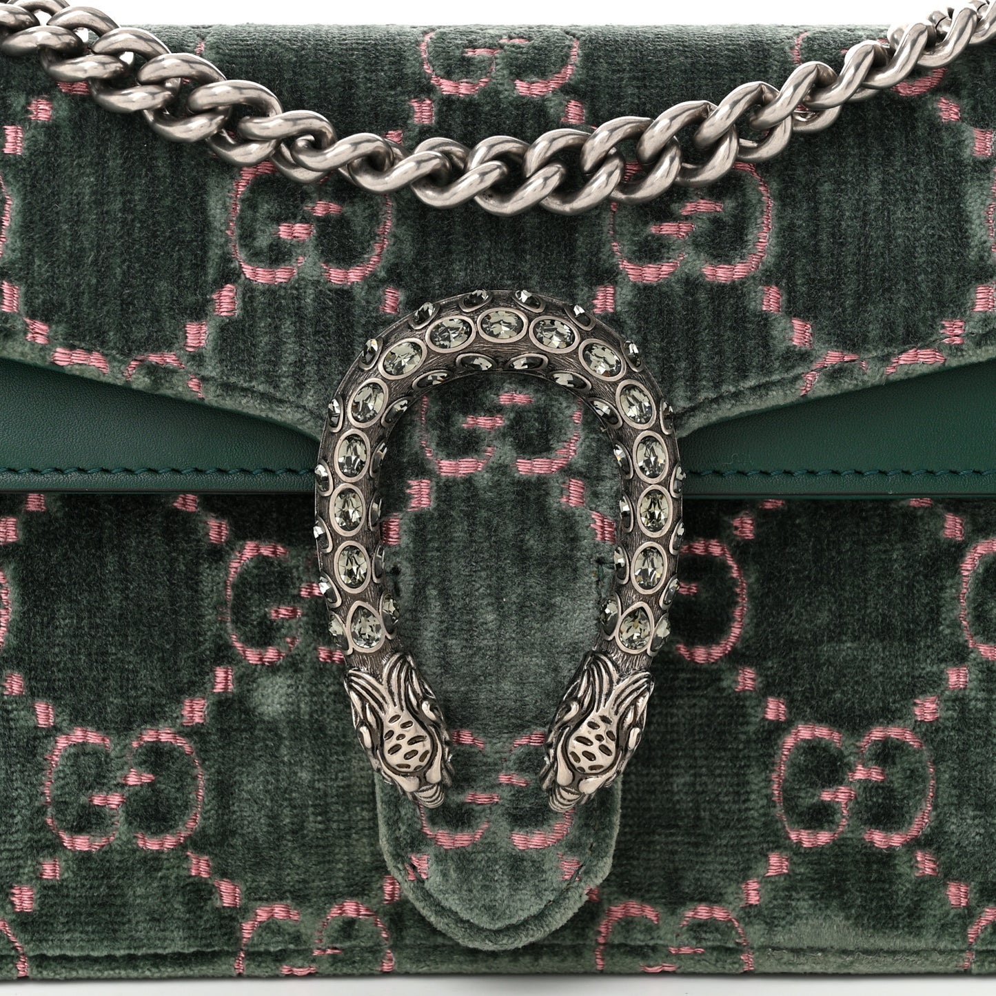 Velvet Moon Calfskin Crystal GG Monogram Small Dionysus Shoulder Bag Avio Dusty Pink Black Diamond