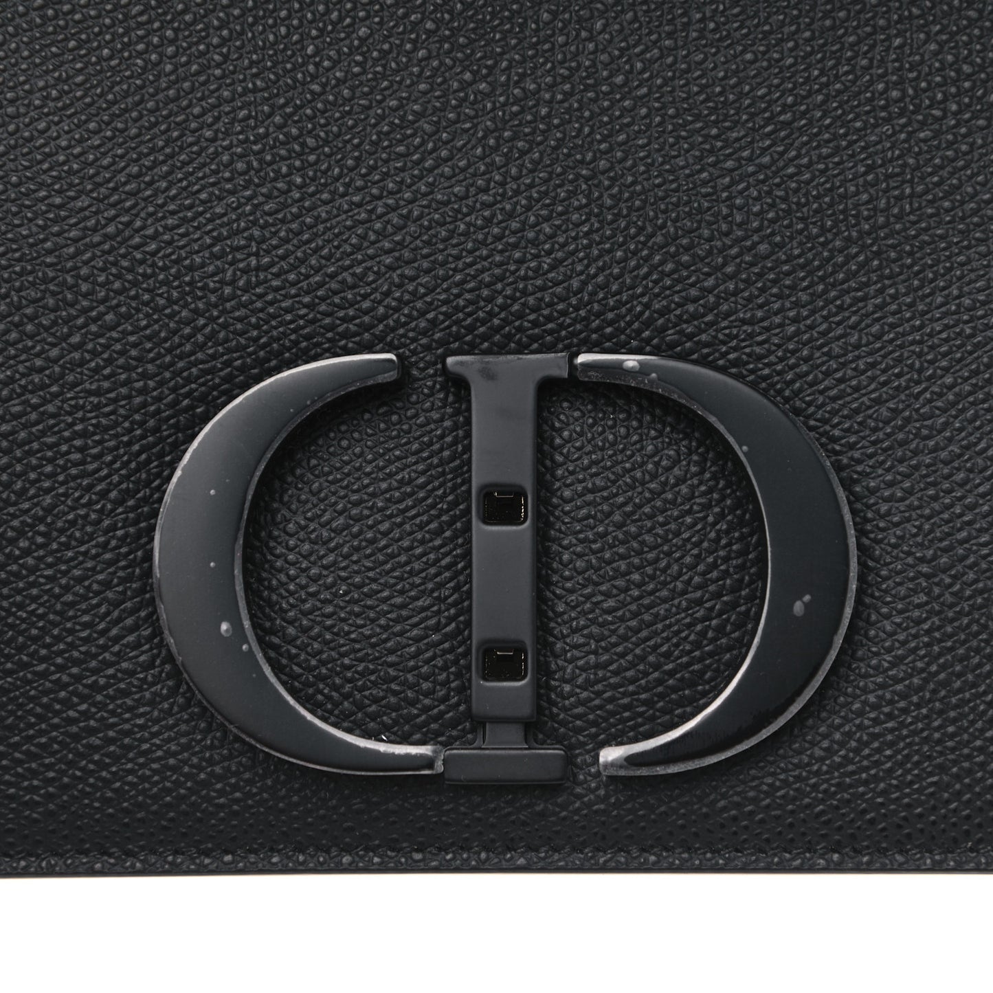 Ultra Matte Grained Calfskin 30 Montaigne Flap Bag Black