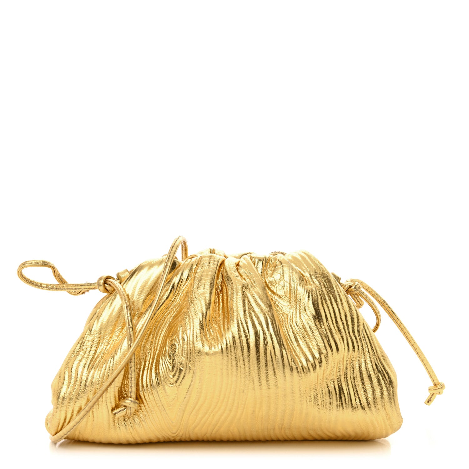 Bottega Veneta Metallic Bark Calfskin The Mini Pouch Gold 1 of 11