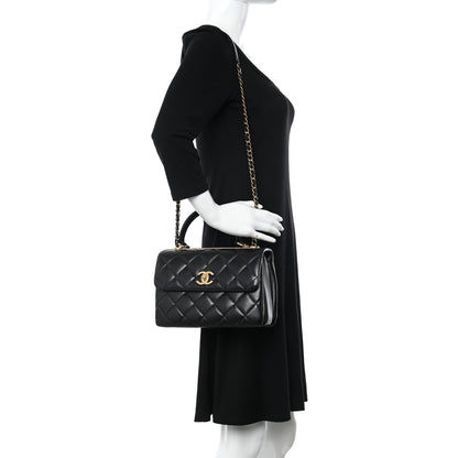 Chanel Lambskin Quilted Small Trendy CC Dual Handle Flap Bag Black 2 of 10