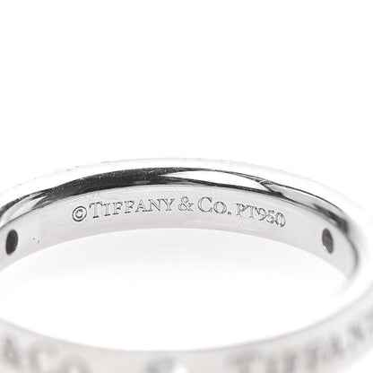 Tiffany Platinum Diamond Logo Band Ring 49 5 5 of 5