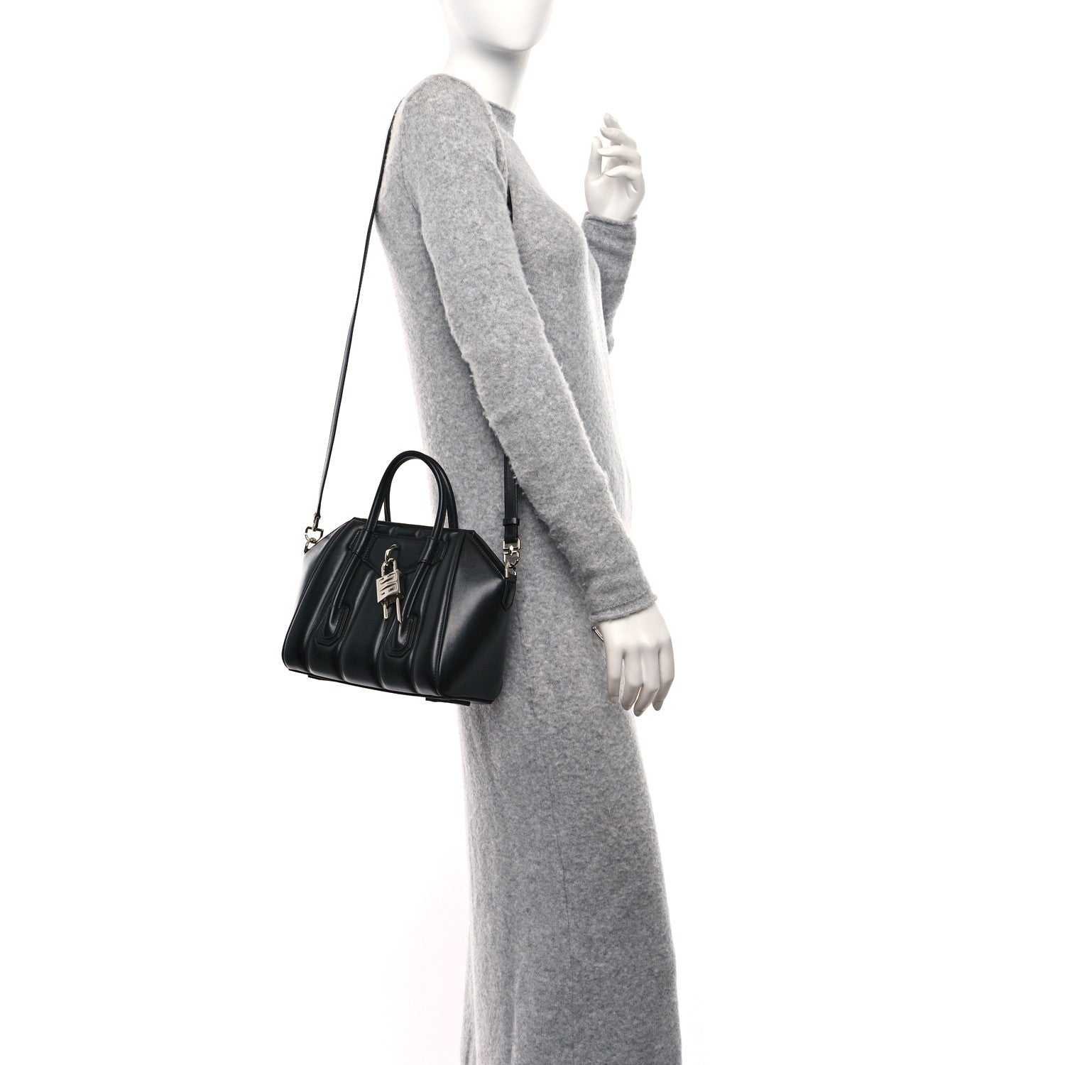 Givenchy Box Calfskin Padded Mini Lock Antigona Shoulder Bag Black 2 of 16
