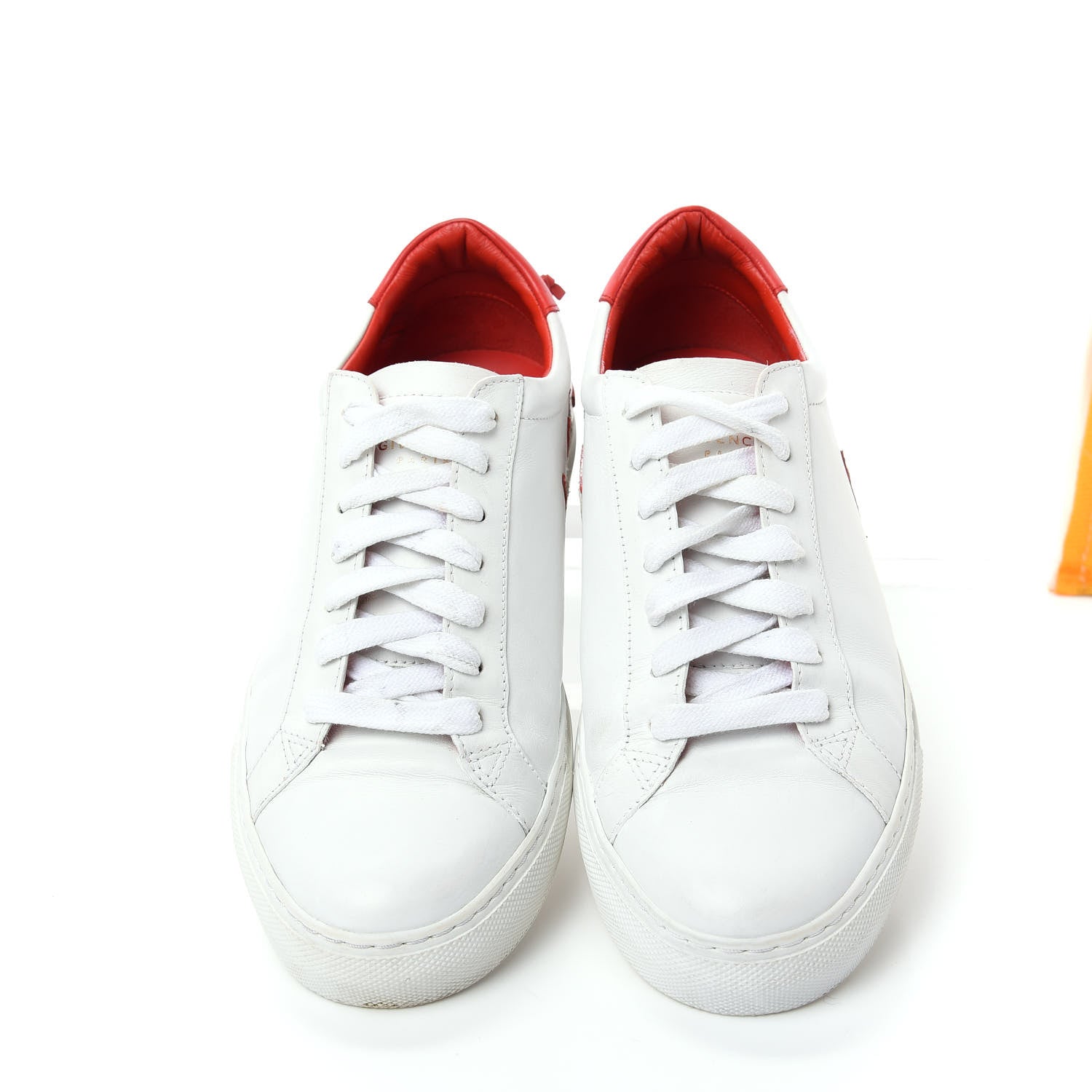 Givenchy Calfskin Reverse Logo Womens Urban Street Sneakers 38.5 White Red 5 of 11
