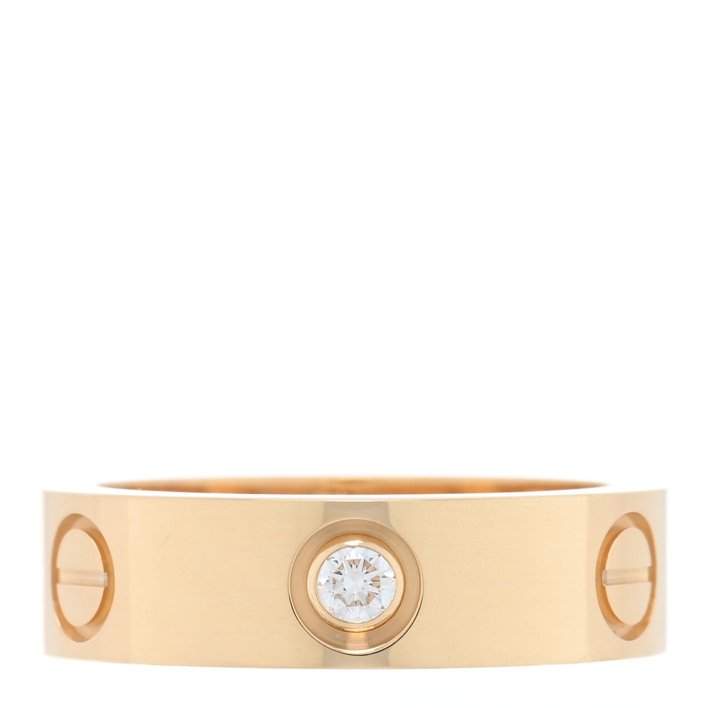 18K Yellow Gold 3 Diamond 5.5mm LOVE Ring 53 6.5