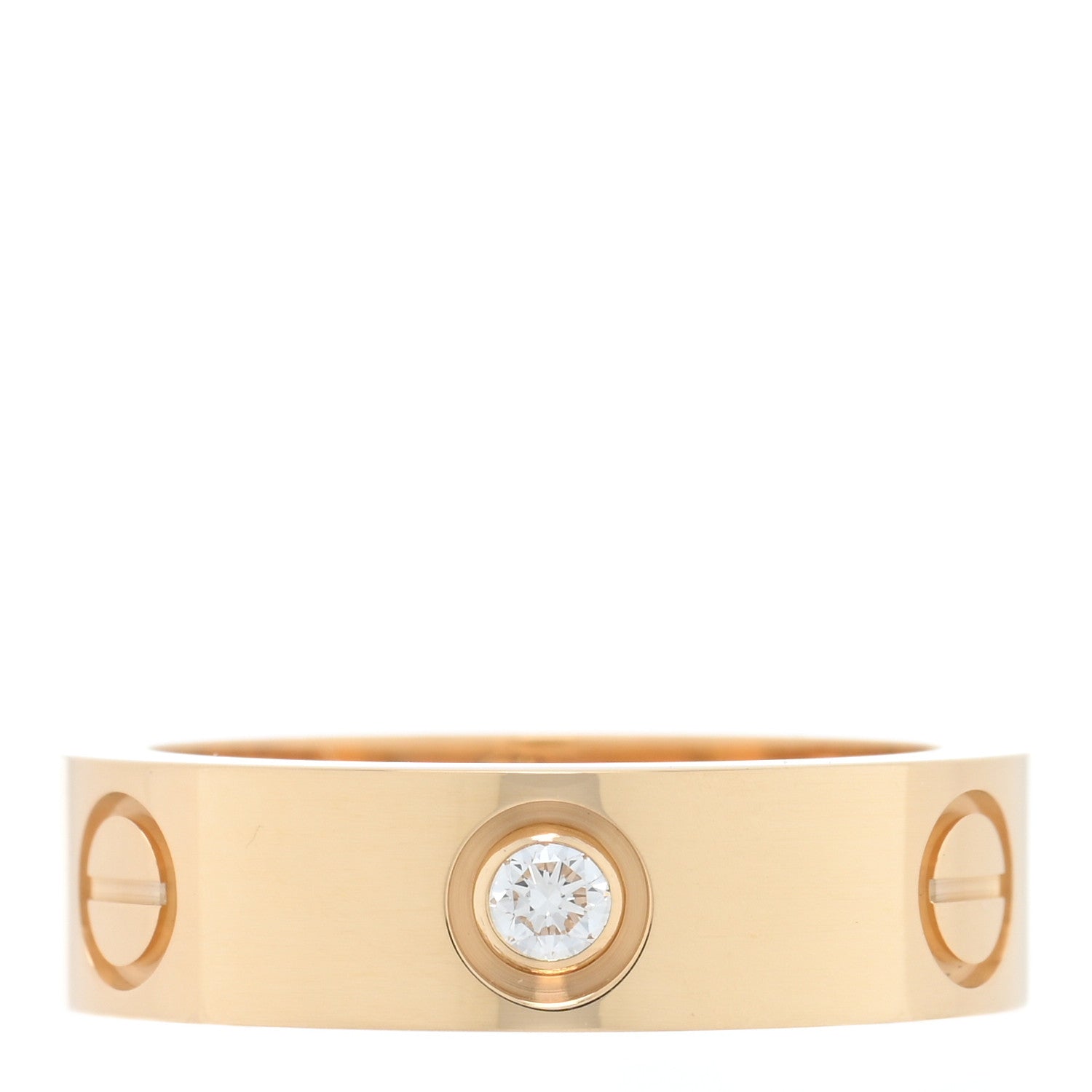 Cartier 18K Yellow Gold 3 Diamond 5.5mm LOVE Ring 53 6.5 1 of 5