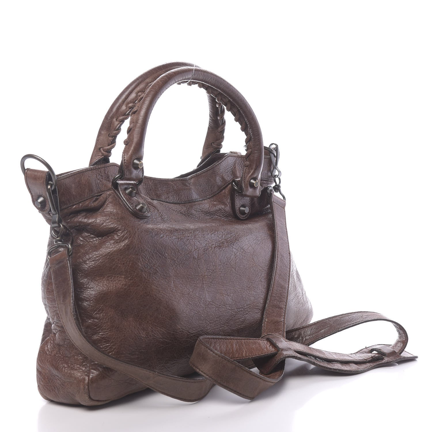 Balenciaga Agneau Classic Hardware Town Castagna 3 of 14