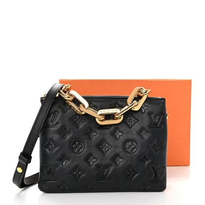 Louis Vuitton Lambskin Embossed Monogram Coussin BB Black 13 of 13