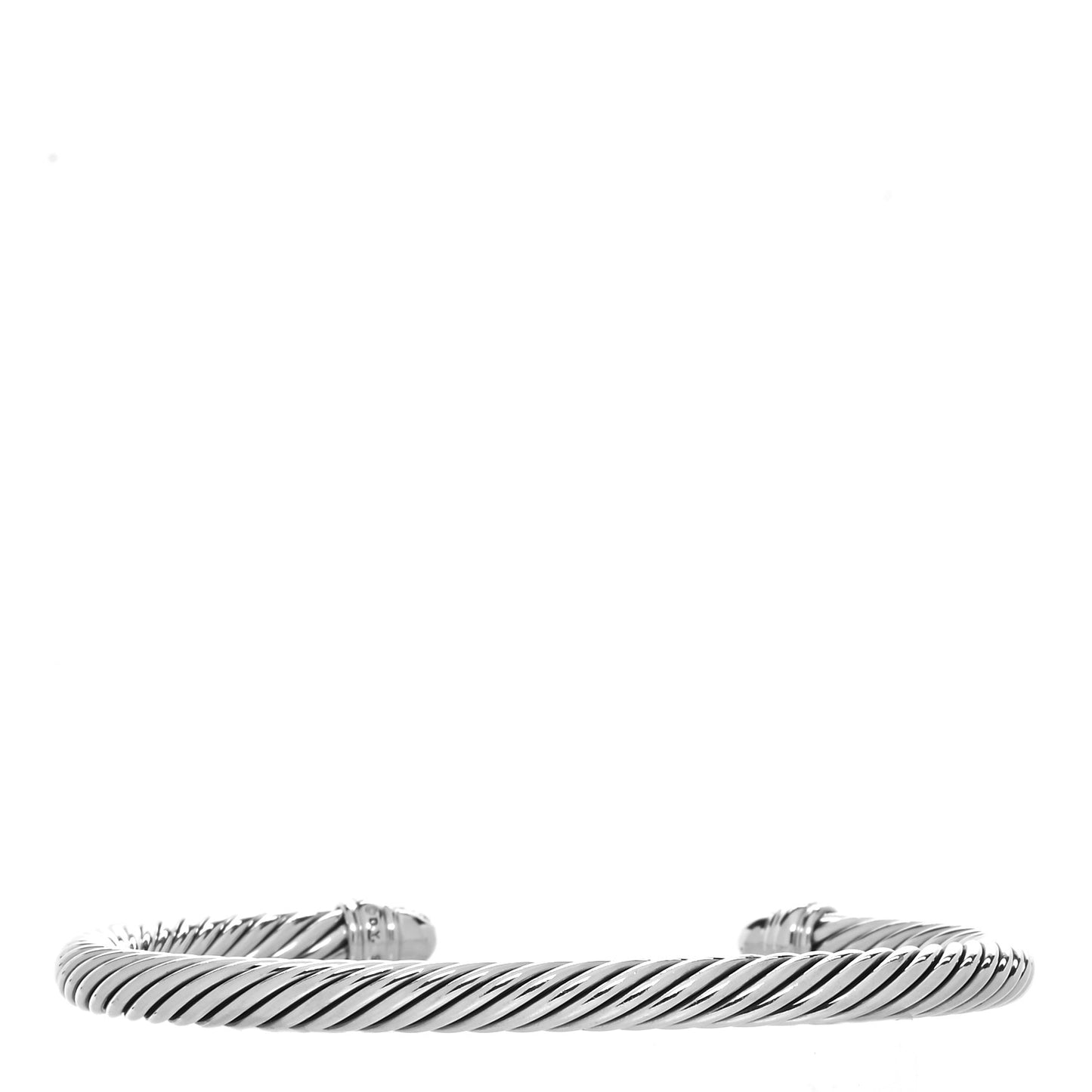Sterling Silver Pave Diamond 5mm Cable Classics Bracelet