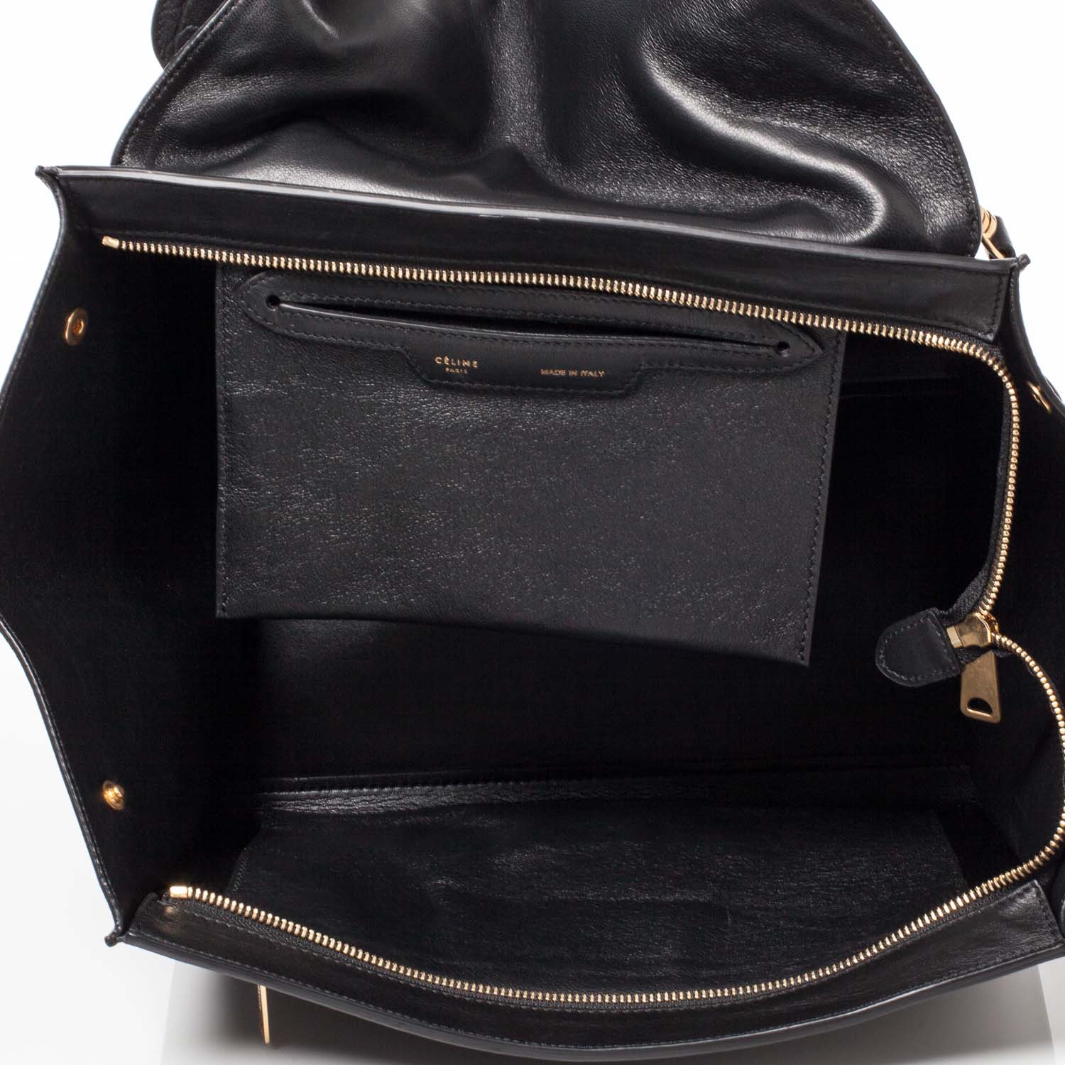 Celine Crocodile Embossed Trapeze Black 9 of 10