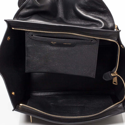 Celine Crocodile Embossed Trapeze Black 9 of 10
