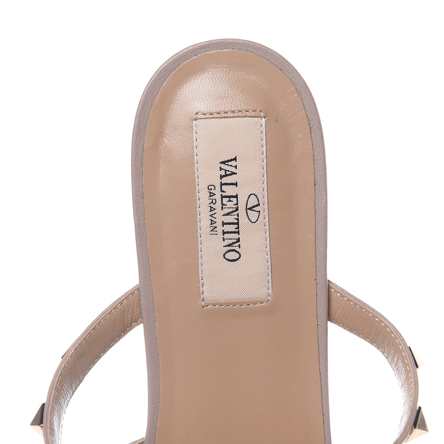 Patent Rockstud Flat Cage Mules 38.5 Ivory Poudre