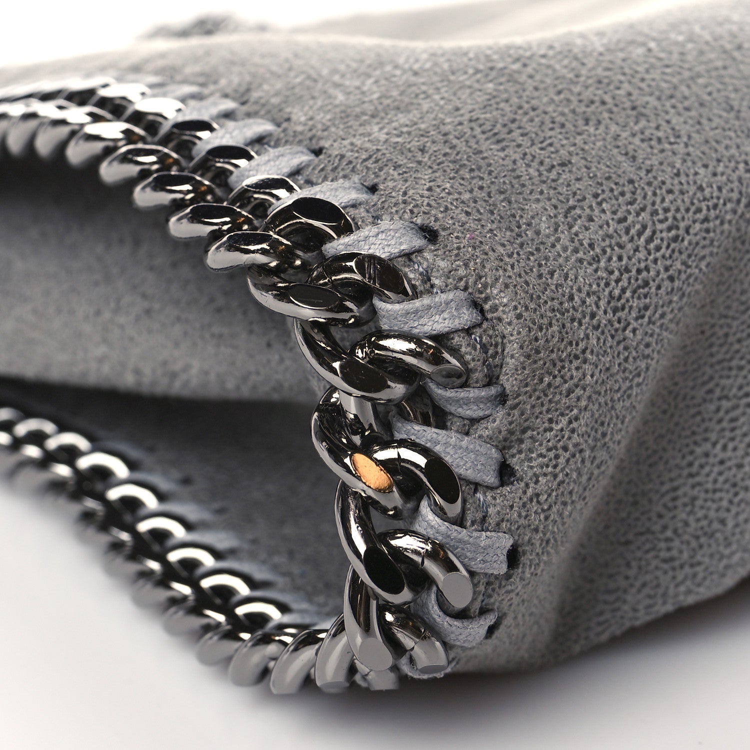 Stella McCartney Shaggy Deer Mini Falabella Fold Over Tote Light Grey 8 of 9