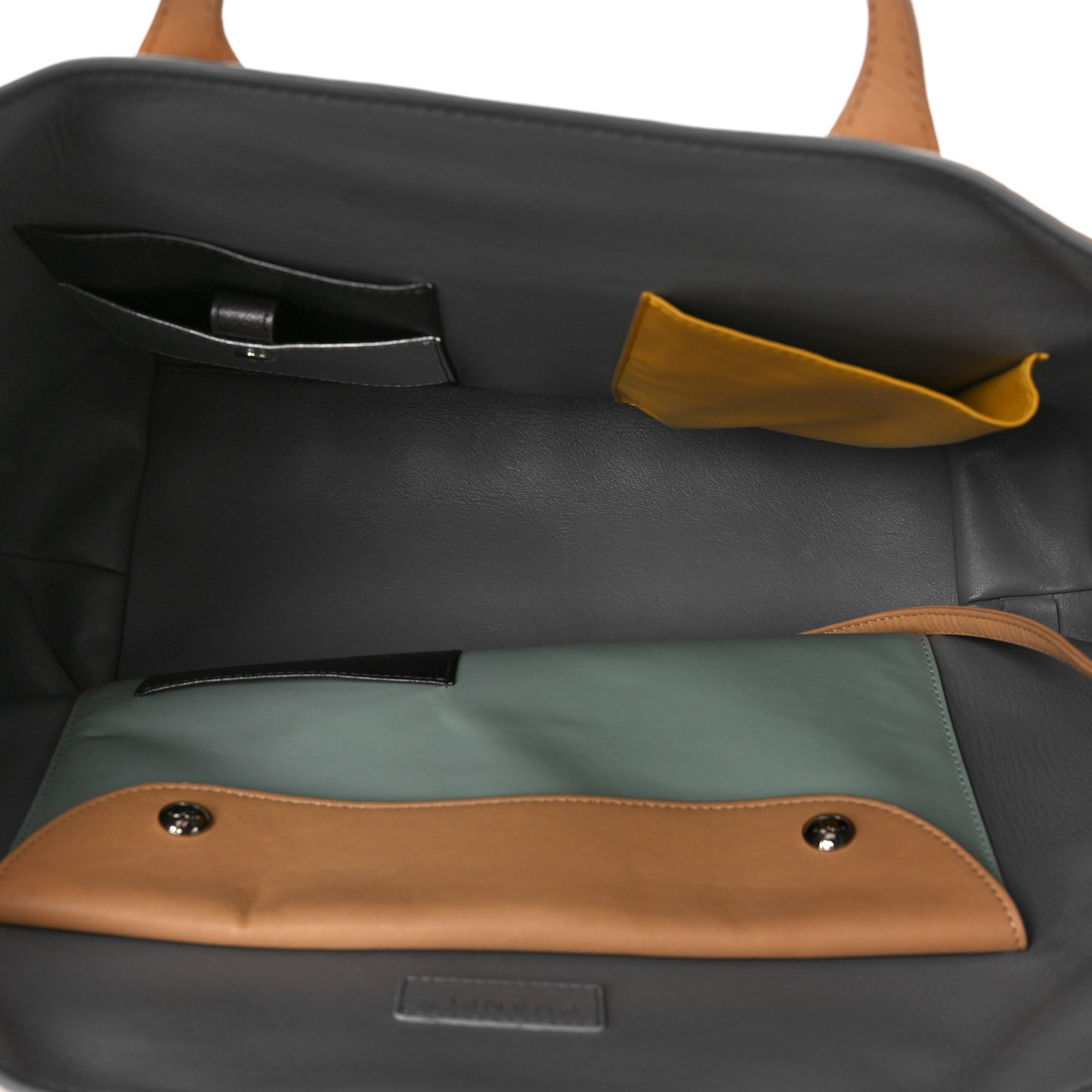 Calfskin Stitched Large Shopping Tote Beige