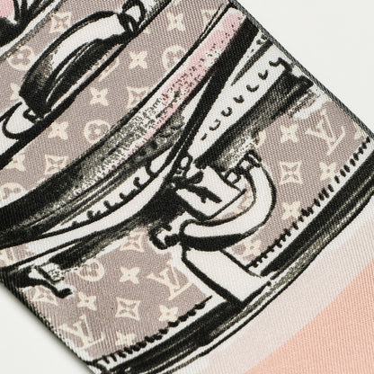 Louis Vuitton Silk Monogram Trunks Bandeau Rose Poudre 3 of 5
