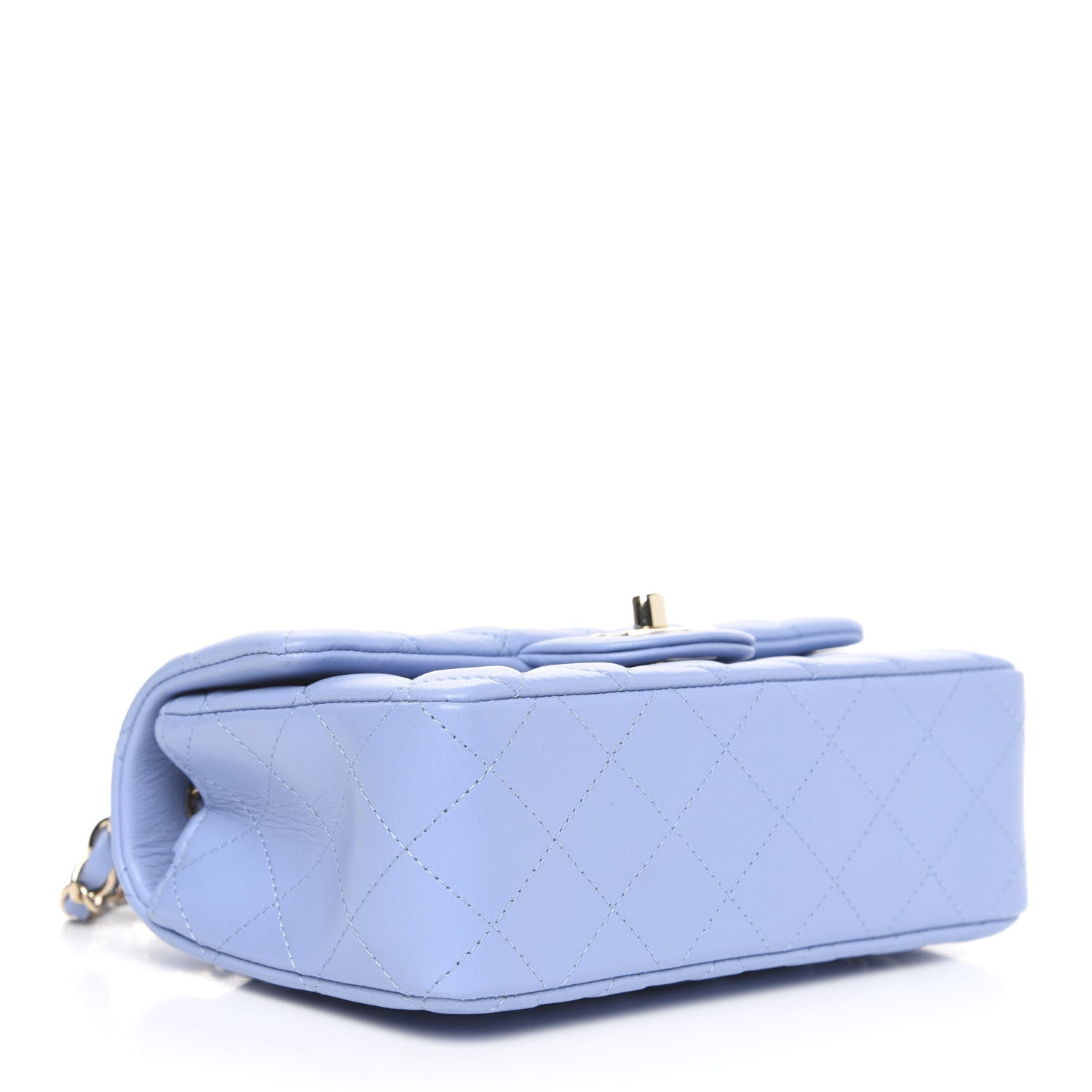 Chanel Lambskin Quilted Mini Rectangular Flap Light Blue 4 of 10