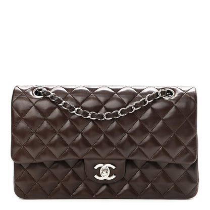 Chanel Lambskin Quilted Medium Double Flap Dark Brown 1 of 11