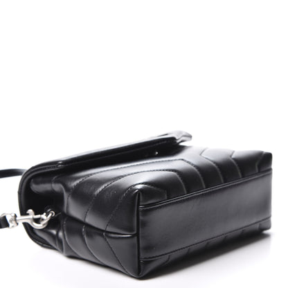 Saint Laurent Calfskin Y Quilted Monogram Toy Loulou Crossbody Bag Black 3 of 11