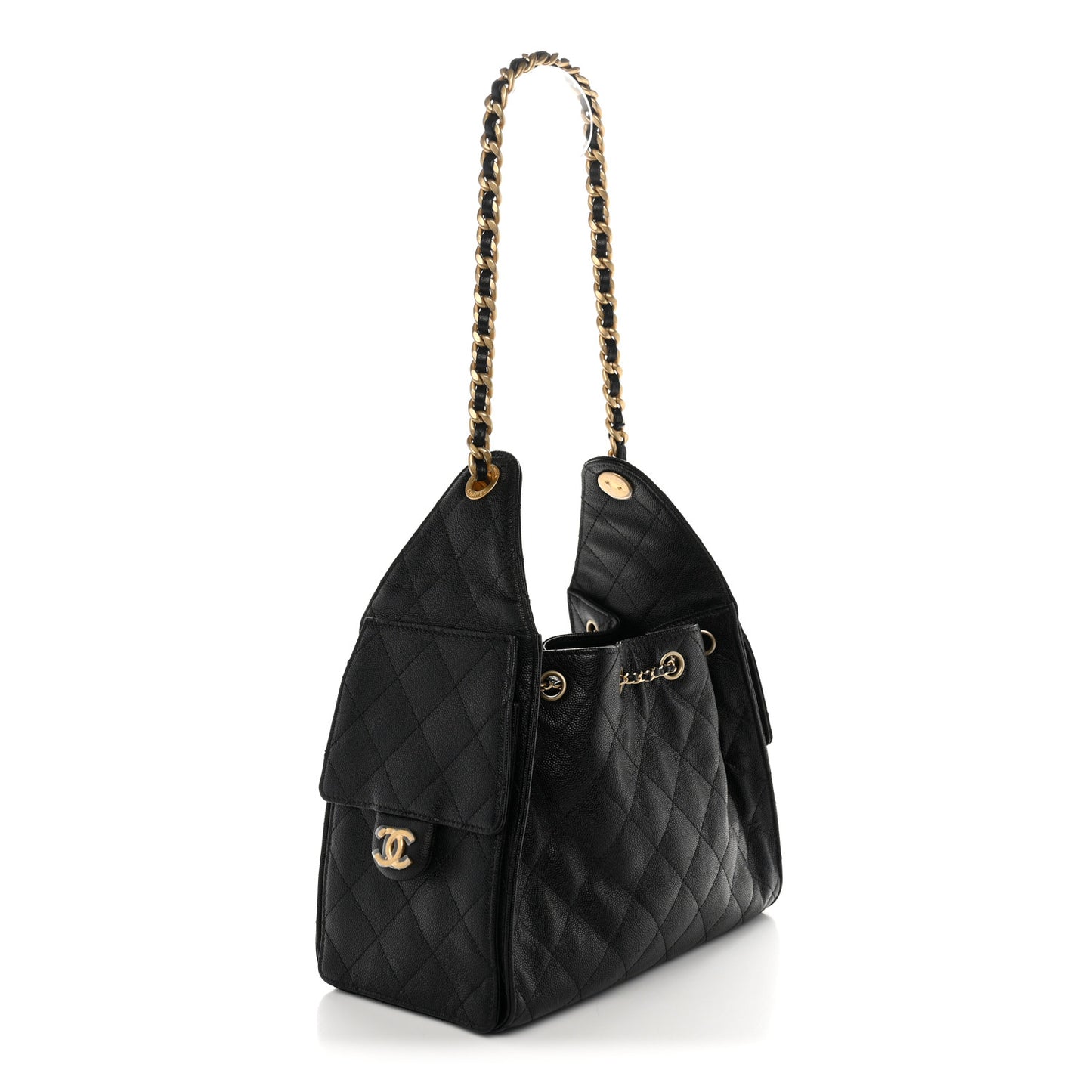 Caviar Quilted Small Chanel 25 Handbag Black