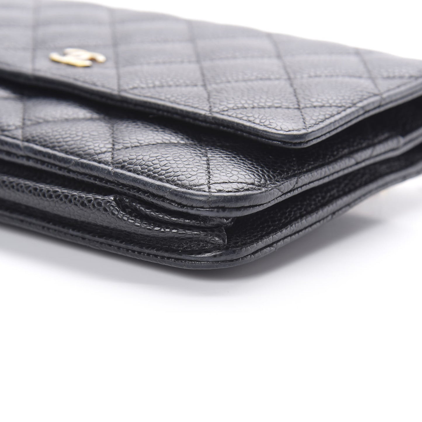 Caviar Quilted Wallet On Chain WOC Black