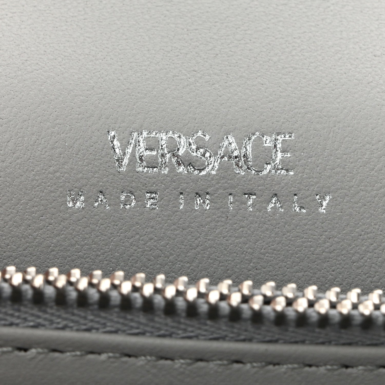 Versace Metallic Crocodile Embossed Calfskin Greca Goddess Wallet On Chain Silver 6 of 9