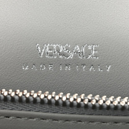 Versace Metallic Crocodile Embossed Calfskin Greca Goddess Wallet On Chain Silver 6 of 9