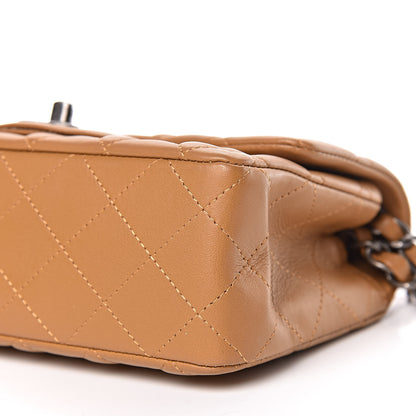 Chanel Lambskin Quilted Mini Rectangular Flap Camel 7 of 12