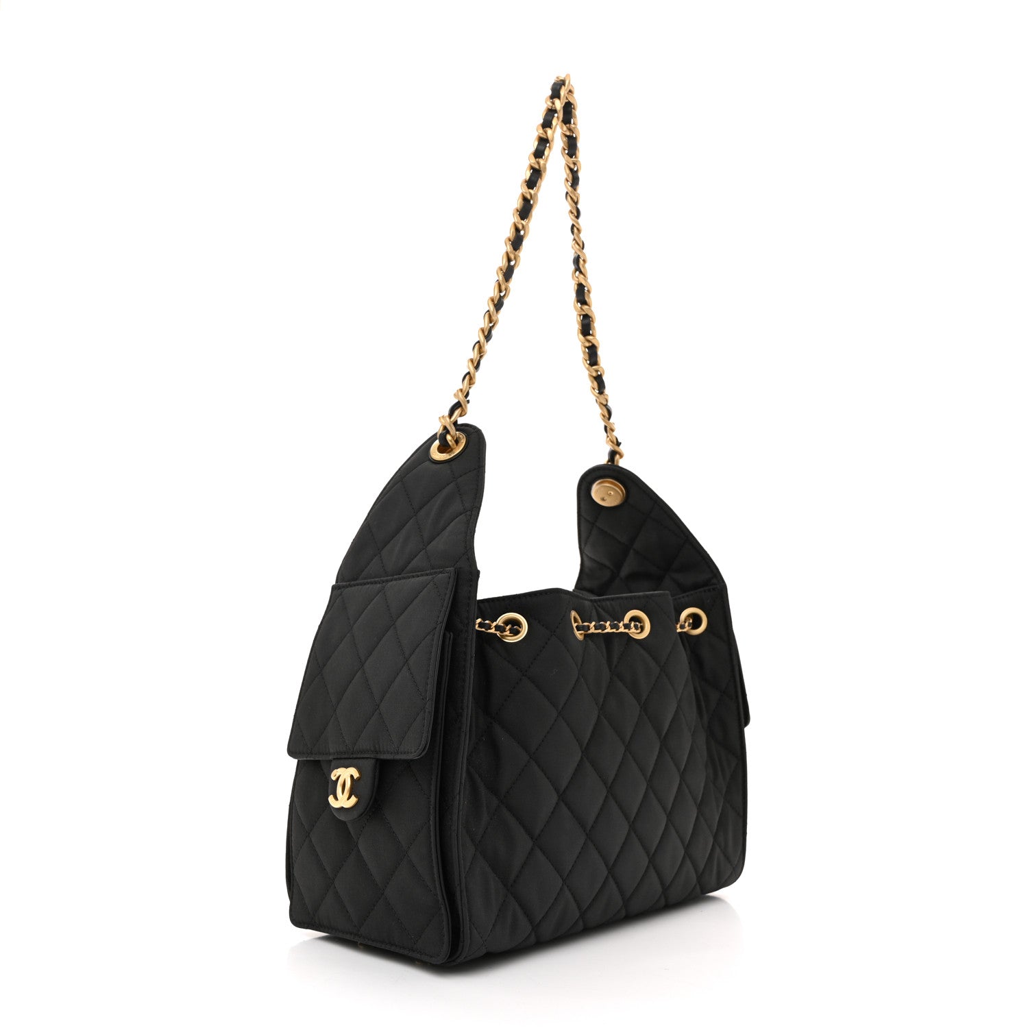 Chanel Canvas Quilted Small Chanel 25 Handbag Black 3 of 11