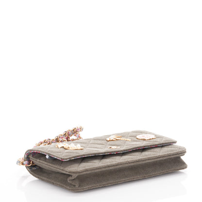 Chanel Canvas Quilted Coco Cuba Charms Wallet On Chain WOC Khaki 4 of 7