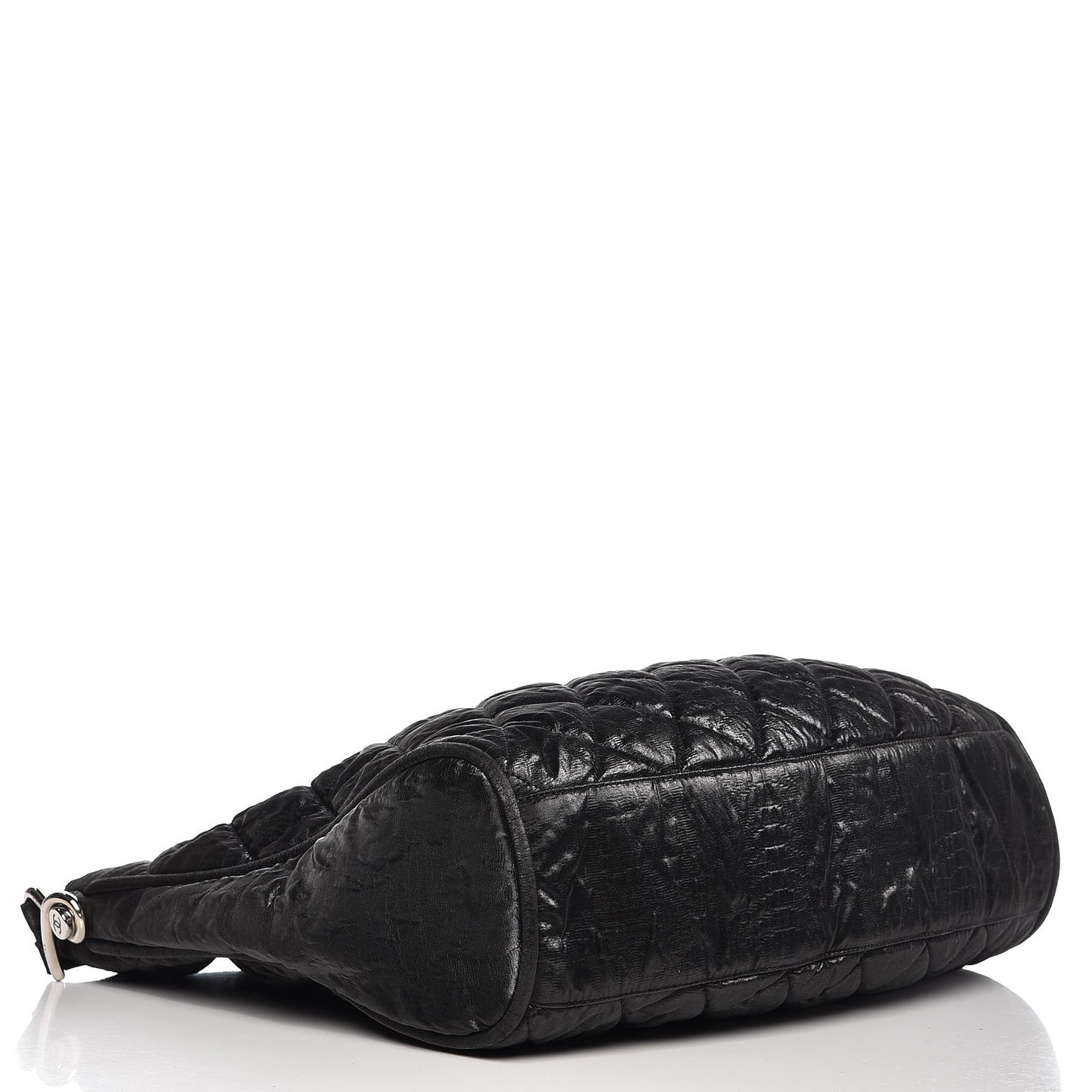 Crinkled Coated Canvas Le Marais Hobo Black