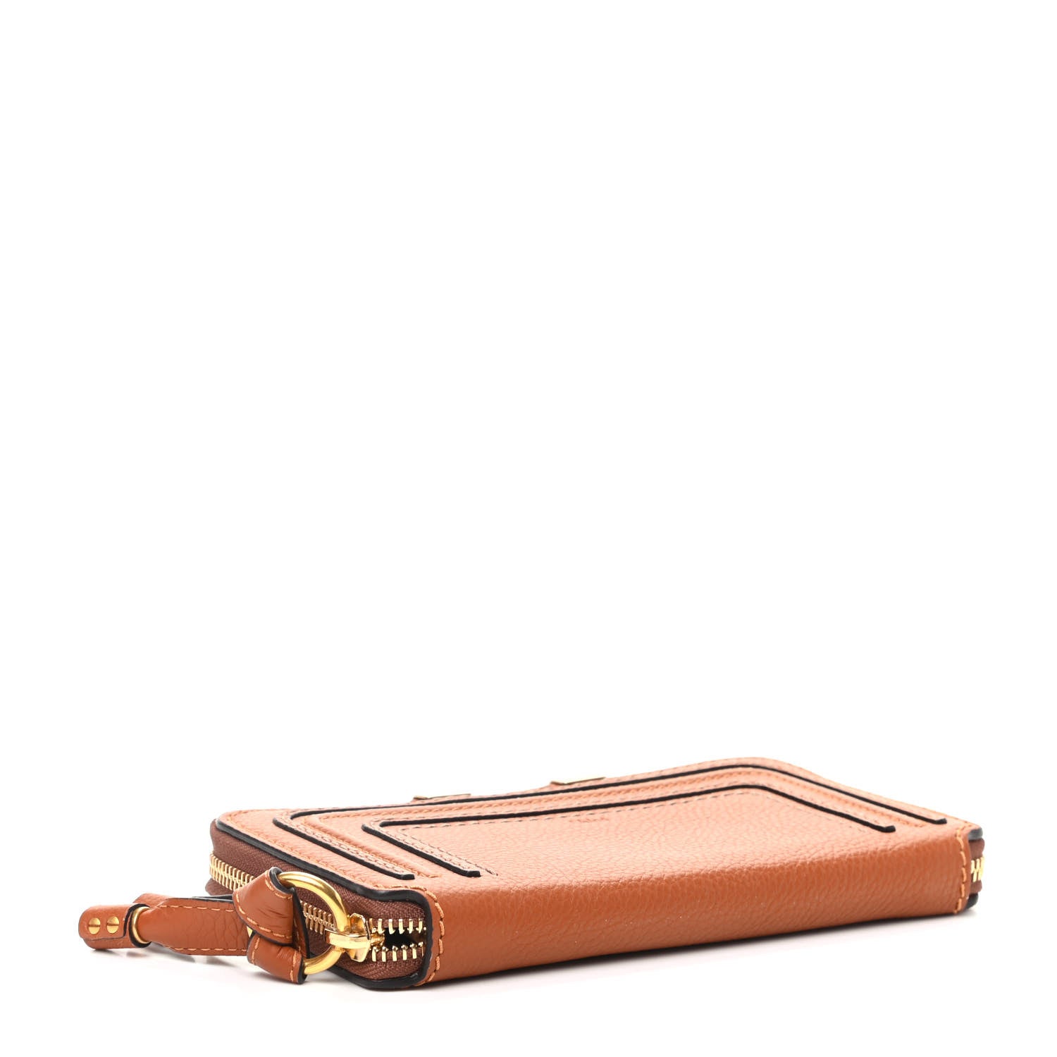 Chloe Grained Calfskin Marcie Long Zip Around Wallet Tan 4 of 6