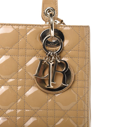 Christian Dior Patent Cannage Medium Lady Dior Beige 15 of 19