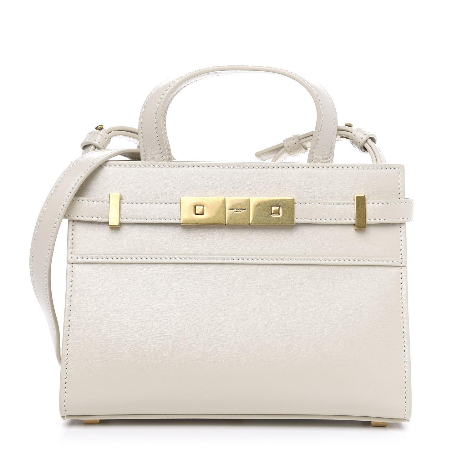 Smooth Calfskin Nano Manhattan Shopper Tote Ivory