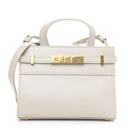 Saint Laurent Smooth Calfskin Nano Manhattan Shopper Tote Ivory 1 of 9