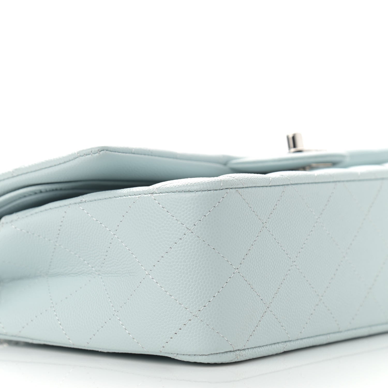 Chanel Caviar Quilted Medium Double Flap Light Blue 9 of 11