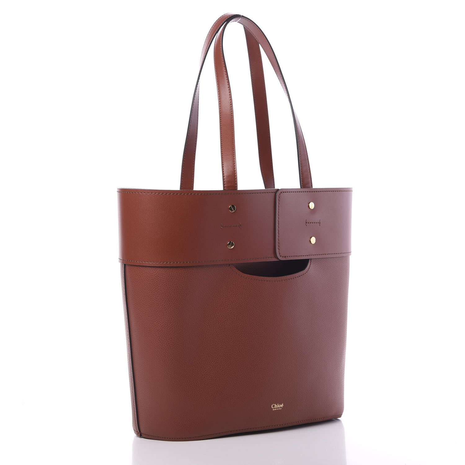 Chloe Smooth Grained Calfskin Medium Aby Tote Sepia Brown 3 of 10