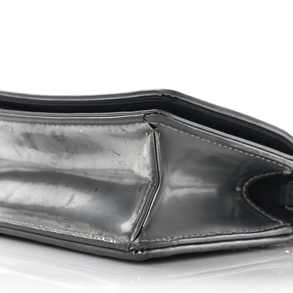 Christian Dior Metallic Patent Micro-Cannage Baby Diorama Flap Bag Silver 8 of 11