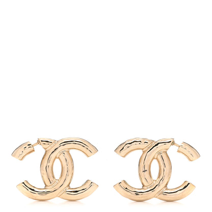 Chanel Metal Large CC Earrings Light Gold 1 of 4