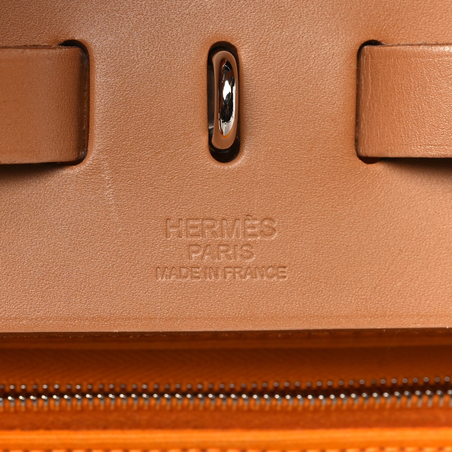 Hermes Vache Hunter Toile Herbag Zip 39 MM Jaune D'or Natural 6 of 11