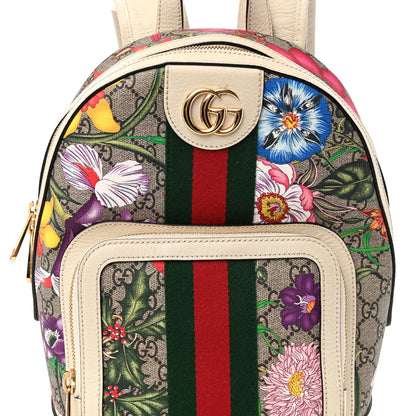 Gucci GG Supreme Monogram Flora Web Small Ophidia Day Backpack White 8 of 10