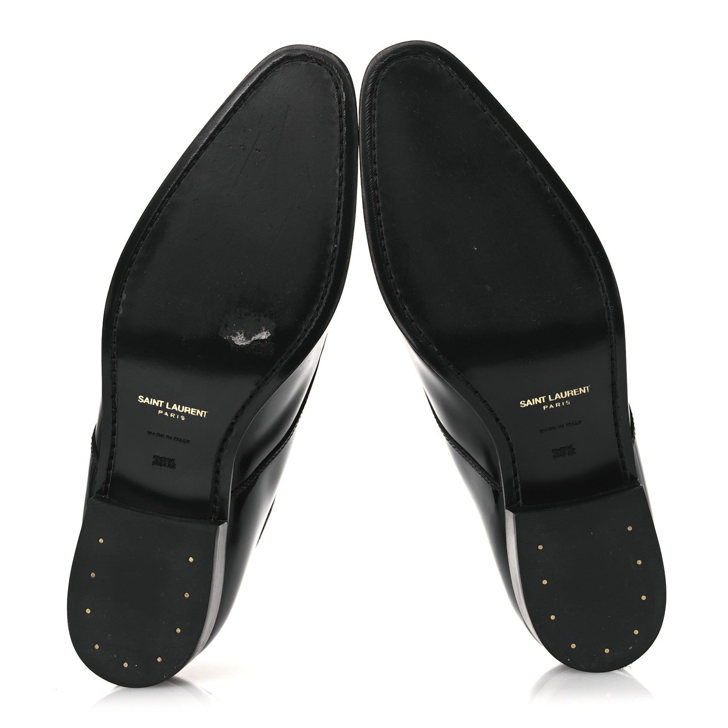 Saint Laurent Patent Baltimora Lace Up Derby Shoes 39.5 Black 7 of 12