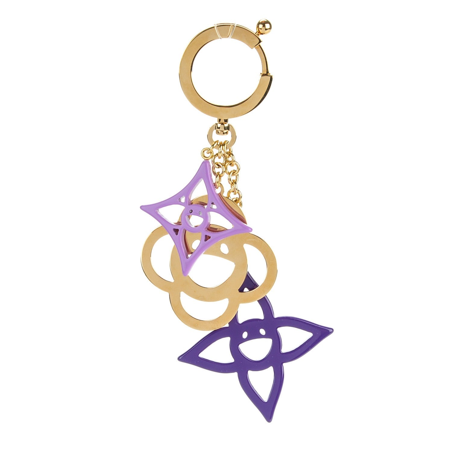 Louis Vuitton Brass Enamel Cosmic Blossom Bag Charm Violet 1 of 4