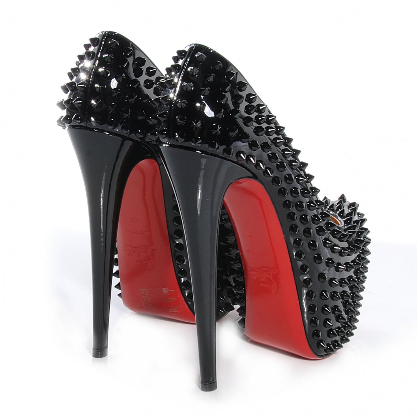 Patent Daffodile Spikes 160 Pumps 40 Black