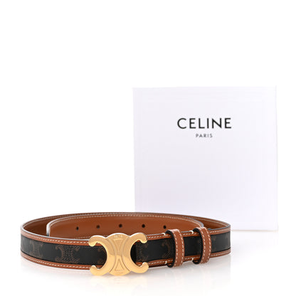 Celine Canvas Calfskin Medium 25mm Triomphe Belt 85 34 Tan 7 of 7