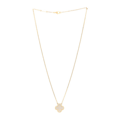 Van Cleef & Arpels 18K Yellow Gold Mother of Pearl Vintage Alhambra Pendant Necklace 3 of 5
