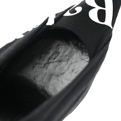 Balenciaga Jersey Crepe Political Campaign Logo Knife 115 Pointed Pumps 38 Black White Rouge 9 of 11