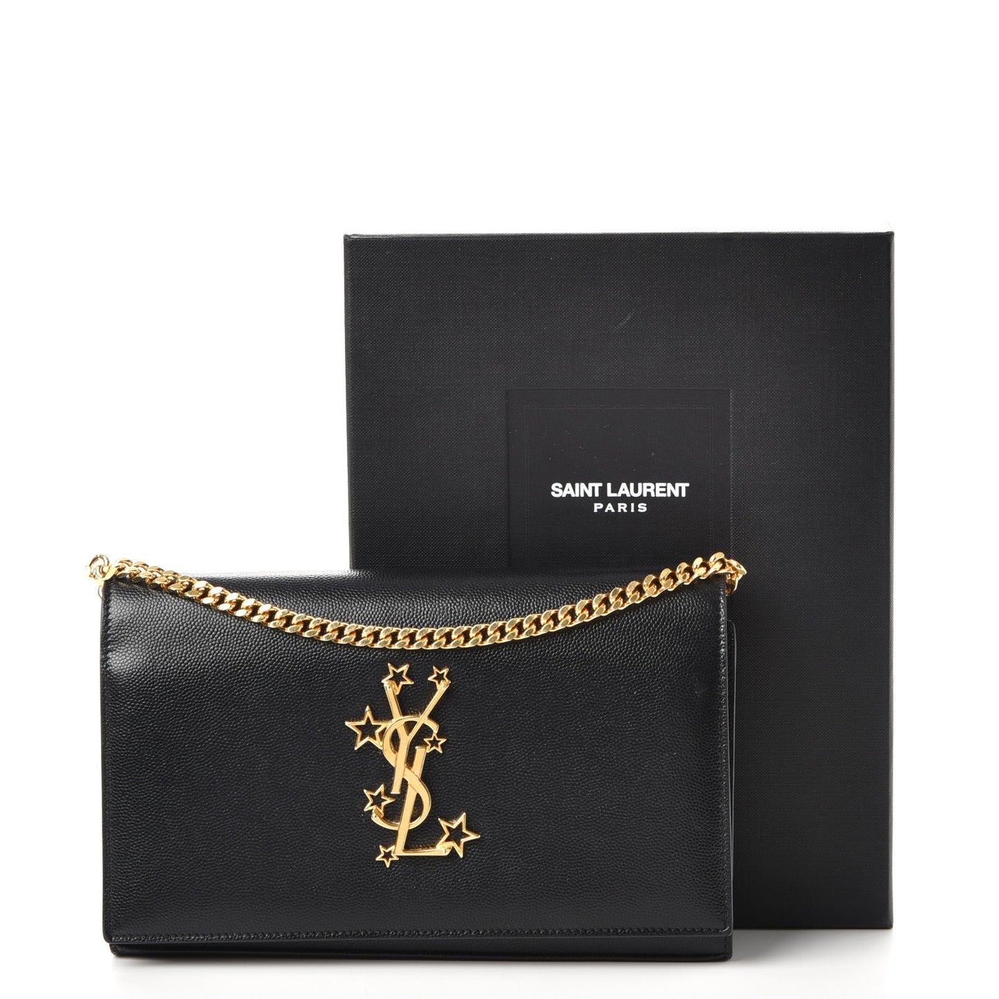 Grain De Poudre Star Studded Monogram Wallet on Chain Black